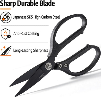 BoFuYuan Heavy Duty Scissors for Cutting Carpet Cardboard Leather Fabric