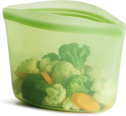 Stasher Premium Reusable Silicone Food Storage Bags, 2-Pack, Clear