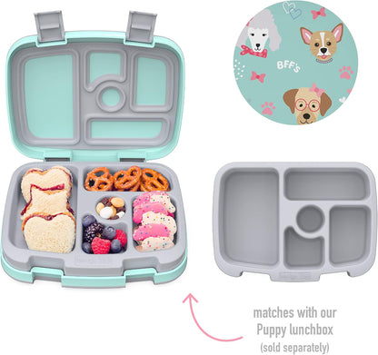 Bentgo® Kids Prints Tray with Transparent Cover - Reusable, BPA-Free, 5-Compartment Meal Prep Container with Built-In Portion Control for Healthy Meals At Home & On the Go (Mermaids in the Sea)