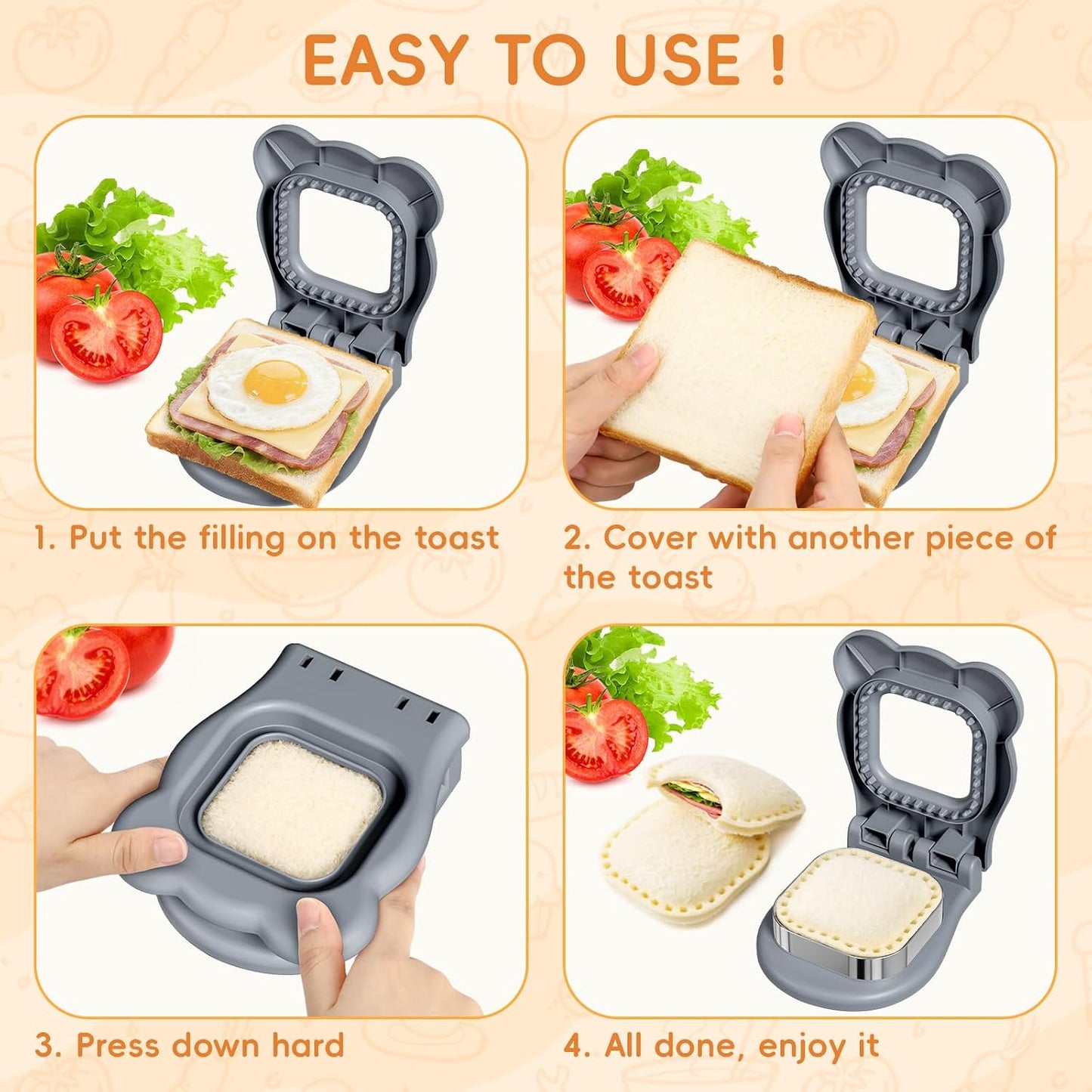 32PCS Sandwich Cutter and Sealer Set Sandwich Cutter for Kids, Vegetable Fruit Cutter Shapes with Food Picks for Kids School Lunch Bento Box Accessories Cookie Cutters
