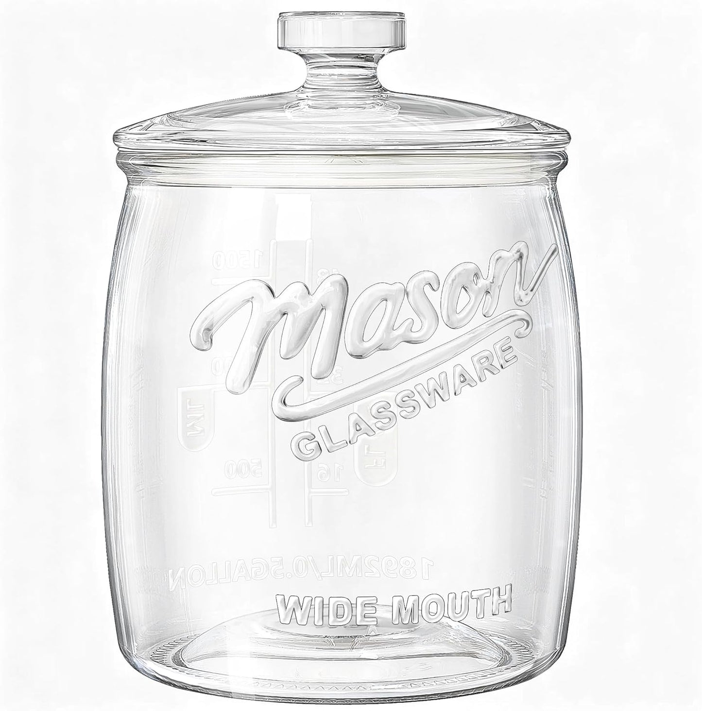 2 Pack Cookie Jar, 1/2 Gallon Glass Storage Containers with Airtight Lids, Wide Mouth Food Jars & Canisters for Kitchen, Pantry, Apothecary, Flour, Sugar, Sourdough Starter, Dog Treat, Half Gallon