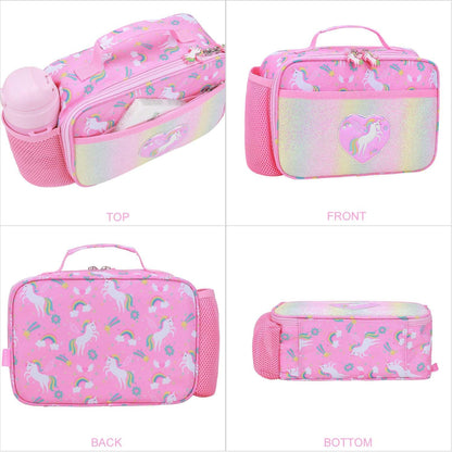 RHCPFOVR Kids Lunch Bag - Insulated Lunch Box for Boys Girls,Washable Lunch Bag and Reusable Toddler Leak-proof Lunchbox for School and Daycare - Colors A