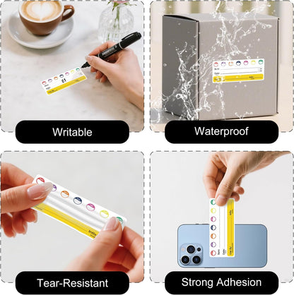 500 PCS Restaurant Quality Shelf Life Food Rotation Labels with Collection Date 2.8 × 1.2 Inches Removable Freezer Stickers Vinyl Oil-Proof Self Adhesive Writable Tape for Home Kitchens