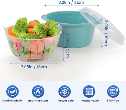 Microwave Vegetable Steamer for Cooking, 2.64 Quart