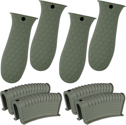 Patelai 8Pcs Silicone Cast Iron Handle Cover,Black