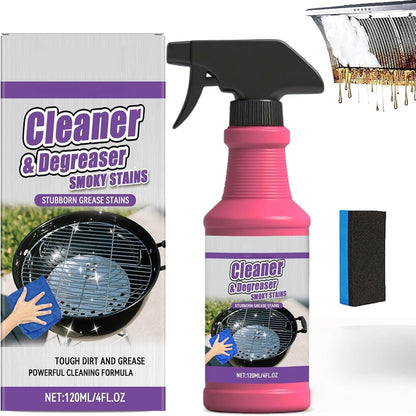 Fast-Acting Heavy-Duty Grill Degreaser Spray, Heavy Duty BBQ Grill Degreaser, Multi Functional Grease Remover for Outdoor Grills Effortlessly Removes Stubborn Oil & Carbon Residue (sponge)