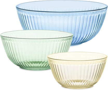 Pyrex Colors Tinted (Full Set) Sculpted Tinted Glass Mixing Bowls