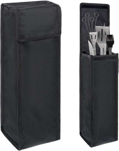 SynHHergyx Grill Utensil Storage Bag Waterproof BBQ Tool Storage Bags Barbecue Hardware Tool Oxford Cloth BBQ Utensil Holder Pouch Accessory Foldable for Camping Hiking