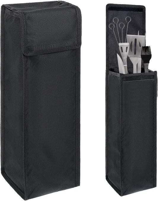 SynHHergyx Grill Utensil Storage Bag Waterproof BBQ Tool Storage Bags Barbecue Hardware Tool Oxford Cloth BBQ Utensil Holder Pouch Accessory Foldable for Camping Hiking