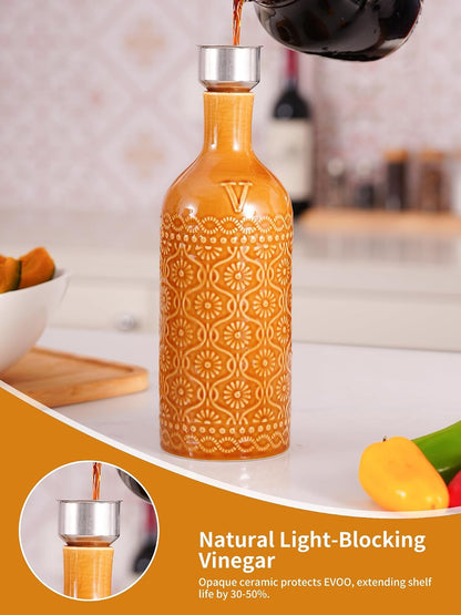 20oz Ceramic Olive Oil Dispenser Bottle - Ivory White