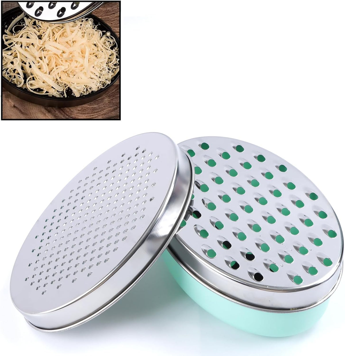 Cheese Grater Citrus Lemon Zester with Food Storage Container & Lid - Perfect For Hard Parmesan Or Soft Cheddar Cheeses, Ginger, Vegetables, Butter, Chocolate & Nutmeg (White)