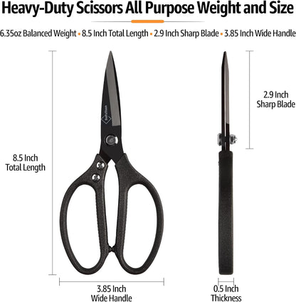 BoFuYuan Heavy Duty Scissors for Cutting Carpet Cardboard Leather Fabric