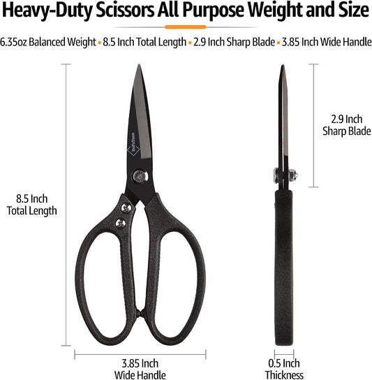 BoFuYuan Heavy Duty Scissors for Cutting Carpet Cardboard Leather Fabric