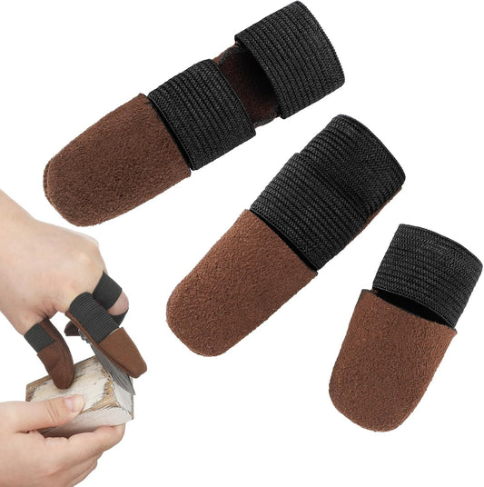 Aliceset 3 Pcs Thumb and Finger Guards for Wood Carving 3 Size Protectors