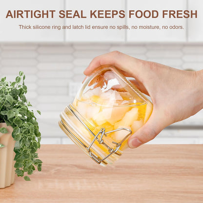 Spice Jars Set of 6, 4 oz Glass Spice Jars with Airtight Lids and Labels, Small Seasoning Jars for Spices, Herbs, Kitchen Spice Organizer
