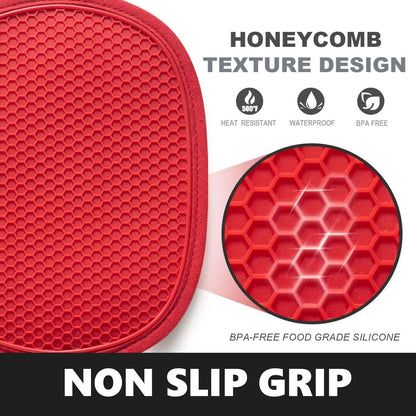 RORECAY 2-Pack Silicone Pot Holders for Kitchen, Hot Pads with Pocket, Gray