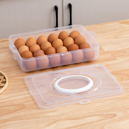 Sooyee Egg Holder for Refrigerator, 3-Layers 72 Deviled Egg Tray with Lid Egg Carrier Box Dispenser Container with Handle for Eggs 72 Count
