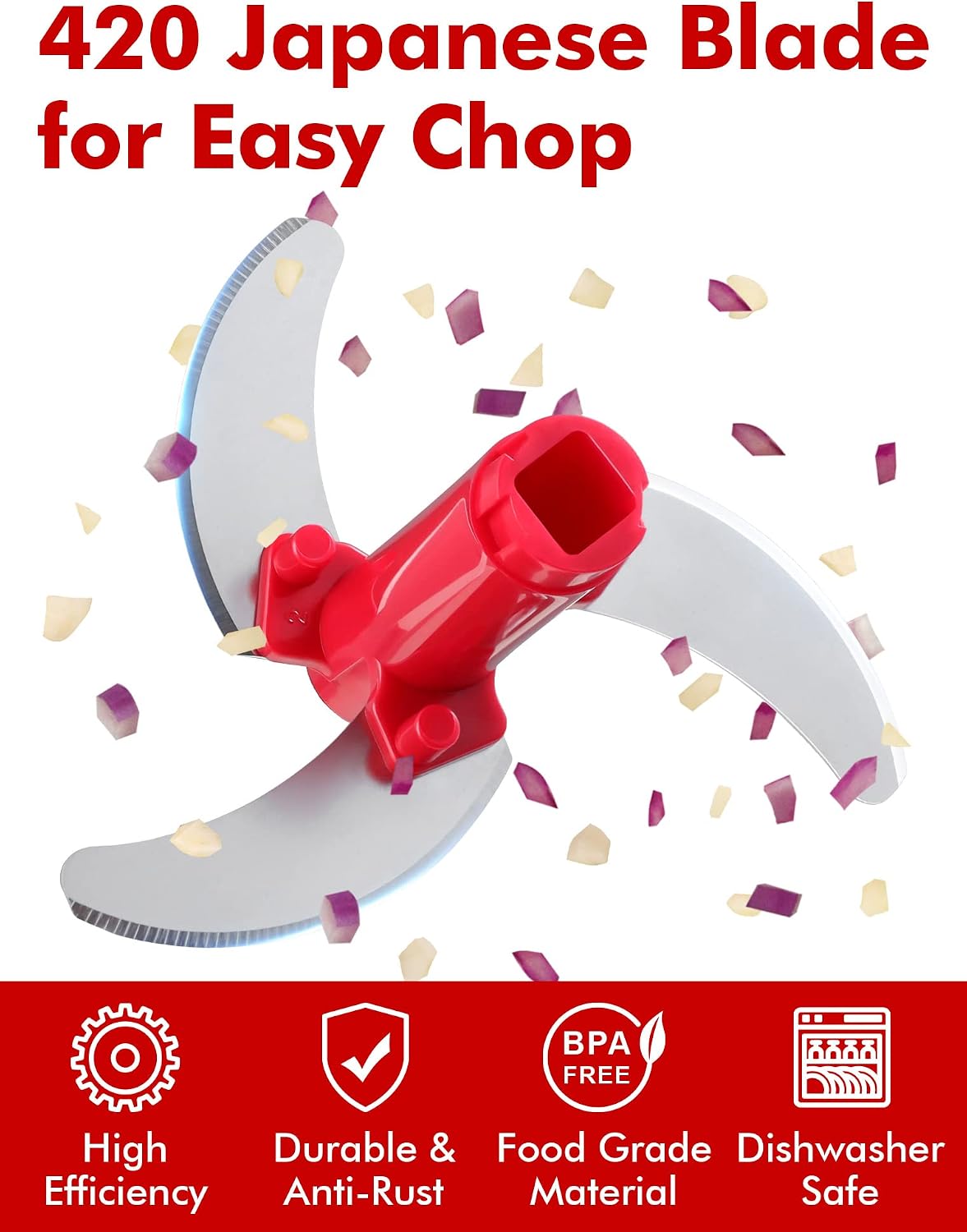 GDL Food Chopper, Vegetable Chopper, Pull String Onion Chopper Dicer, 800ML