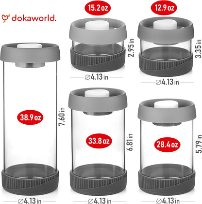 Set of 4 Stackable Space-Saving Nesting Glass Bowls with Airtight Acacia Lids for Lunch, Meal & Food Prep - Microwave & Oven-ready BPA Free Durable Heat Resistant Inert Borosilicate Glass
