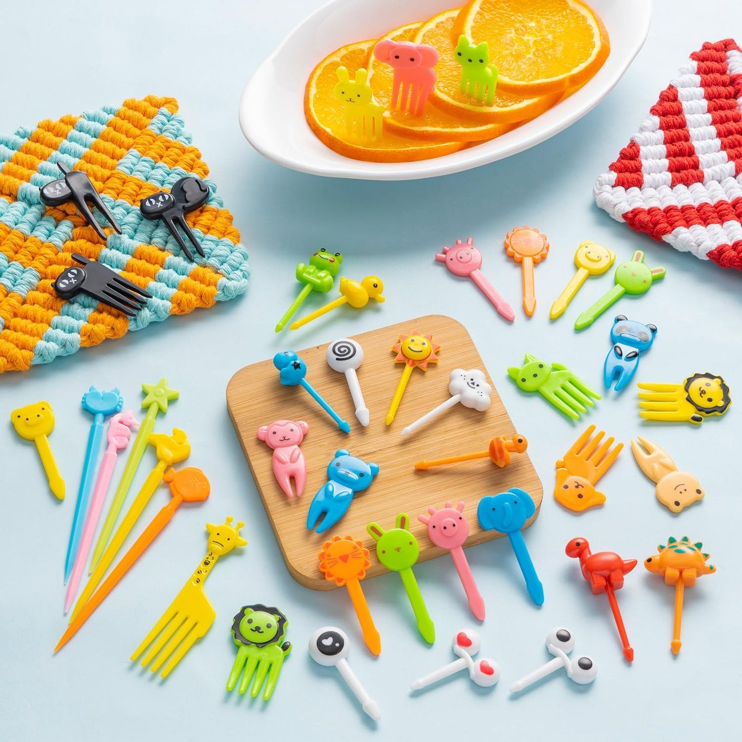 36pcs Mini Dinosaur Food Picks, Cute Cartoon Animal Fruit Toothpicks for Dinosaurs Birthday Party Bento Picks for Sandwiches, Snacks Desserts Accessory