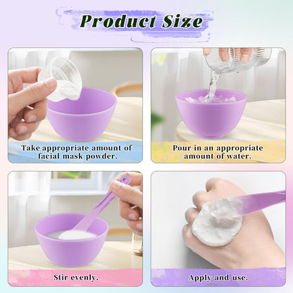 10 Pcs Small Silicone Facial Mask Mixing Bowl with Spatulas,Mud Mask and Other Skincare Products DIY Containers,Professional Spa Face Mask Mixing Tool,5 Colors