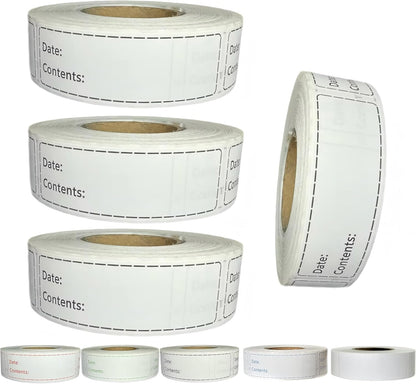 1000pcs Freezer Labels,1x3 inch for Food containers,Food Labels Quick and Easy to Remove- Easy to Write on(Black)