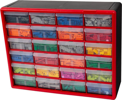 Akro-Mils 44-Drawer Plastic Drawer Storage Cabinet for Garage Organization, Bead Organizer, Building Bricks Storage, Teacher Toolbox, Makeup Organizer, 20" W x 6" D x 16" H, 10144 Black