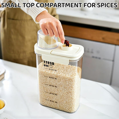 Air Tight Cereal Container Organizer-2PC 98.5oz Food Storage Container with Outlet Measuring Cup Lid, Ideal for Dry Food, Rice, Sugar, Pet Food dispenser - BPA free（Green）