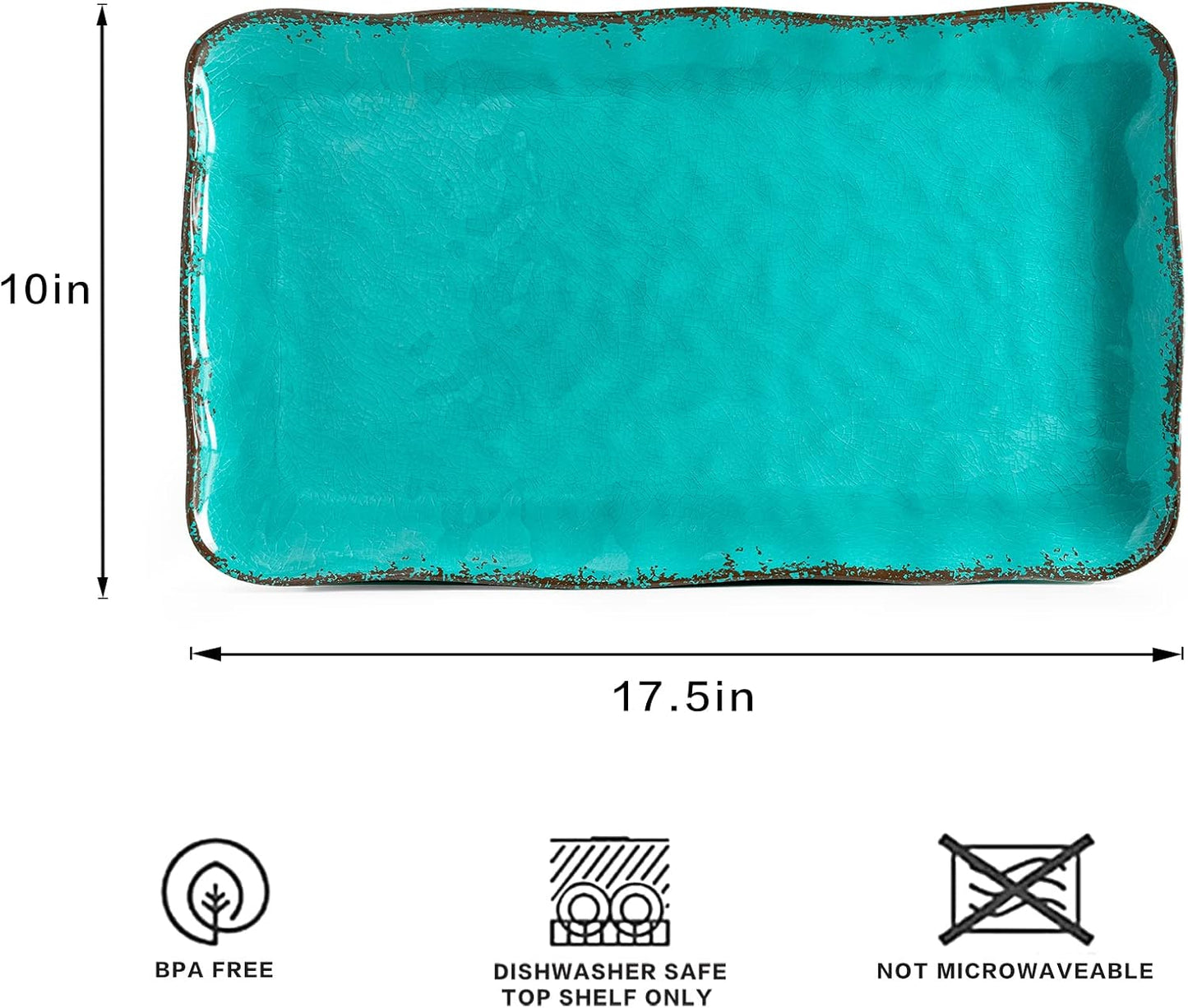 LEHAHA Grilling Prep and Serve Trays, BBQ Serving Platter, Melamine Serving Trays for Food, Set of 2, Great Gift for Father's Day, BBQ Lovers, Prefect for Chrismas Festival and Everyday use.