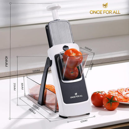 ONCE FOR ALL Safe Mandoline Slicer For Kitchen, Food Veggie Slicer, Gray