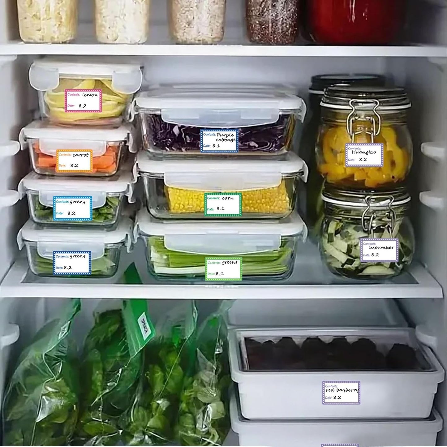 Removable Freezer Labels, 1 X 1.6in Food Date Stickers for Food Containers 1000pcs Refrigerator Food Storage Labels Kitchen Freezer Tape to Write On No-Residue Easy Peel Off