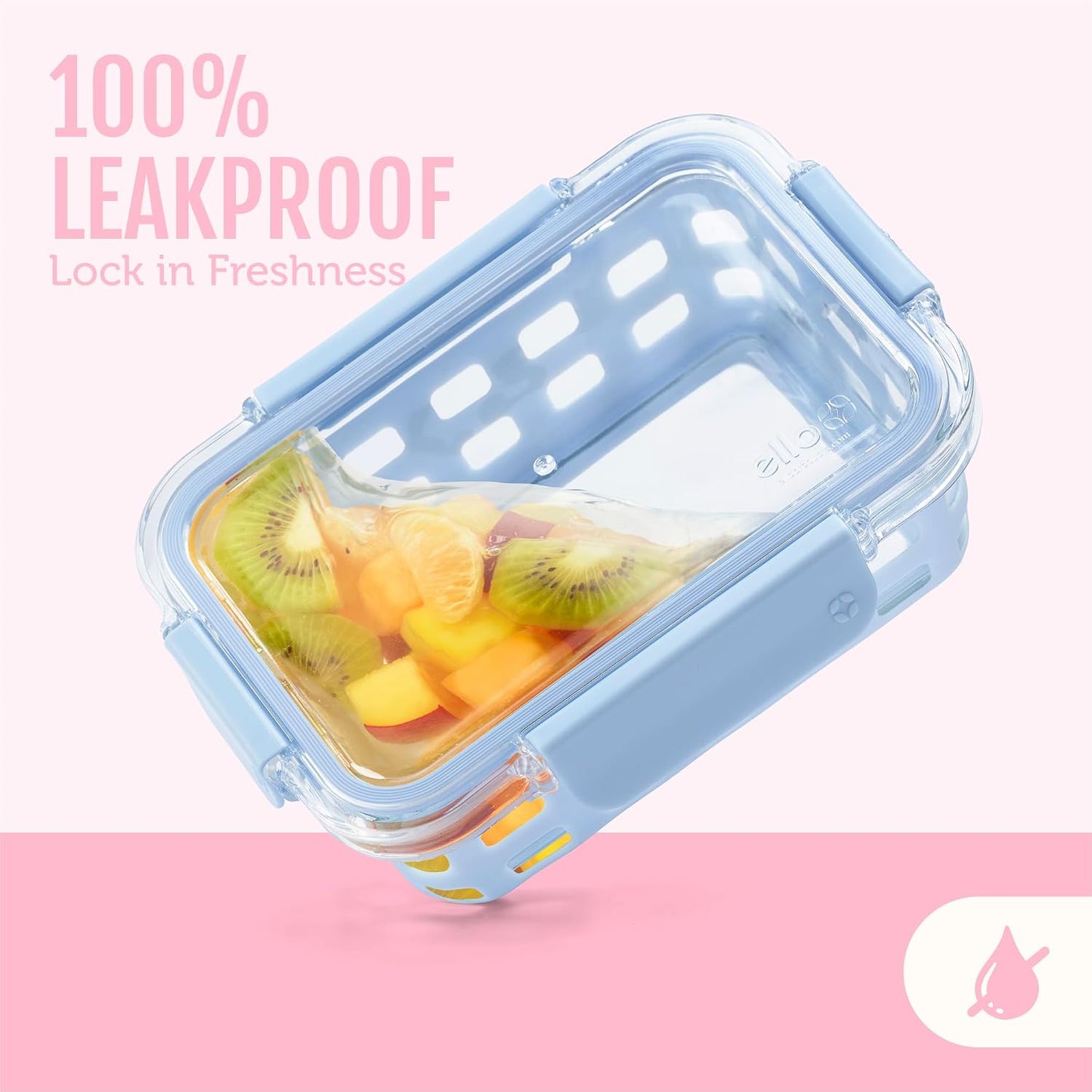 Ello Duraglass 3.4 Cup Meal Prep 10Pc,Set,Glass Food Storage Container with Silicone Sleeve and Airtight BPA-Free Plastic Lids,Dishwasher,Microwave & Freezer Safe,Evening Orchard,5 Count (Pack of 2)