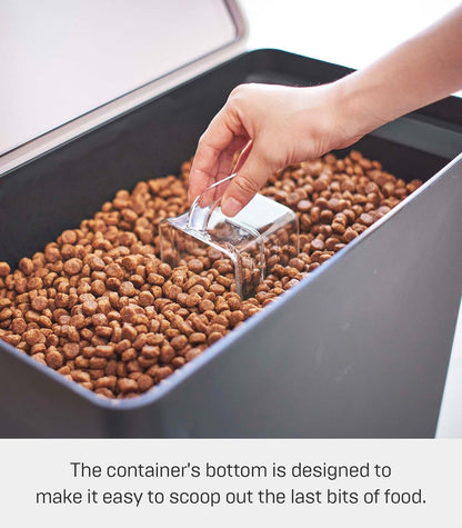 YAMAZAKI Home Tower Airtight Pet Food Storage Container - Cat And Dog Food Holder Bin With Transparent Lid And Handle - Extra Large - Polypropylene - 6.6 Gallons, 25 Liters
