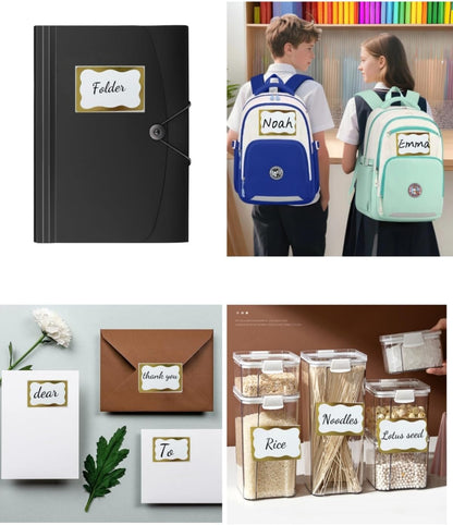 Blank Waterproof Removable Labels for Freezer Storage containers, Labels forJars,Date Label Food Storage Stickers, Waterproof Oil Resistant Easy Clean Leaves no Residue 500Total Per Roll