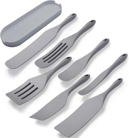 Tongjude Silicone Spurtle Set, Silicone Spatula Set, Heat Resistant Cooking Utensil for Nonstick Cookware, Serving，Baking, Whisking, Smashing, Scooping, Spreading, 4 Piece