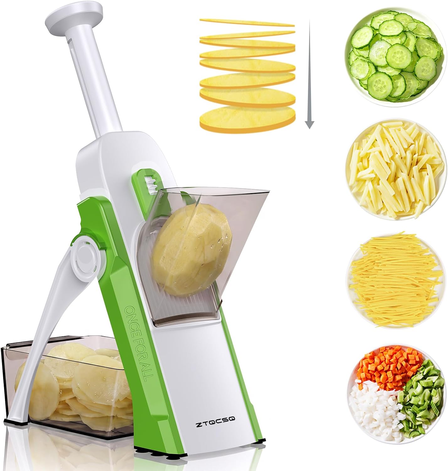 Safe Mandoline Slicer for Kitchen, Vegetable & Food Cutter, Easy to Clean