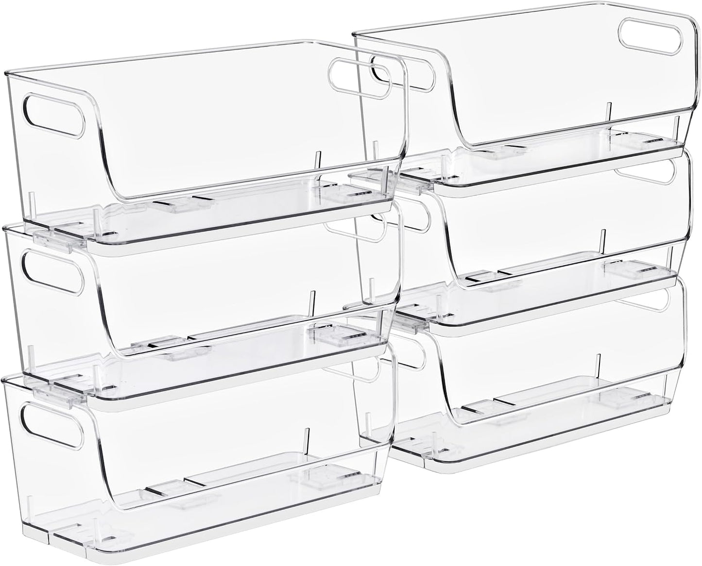 Sorbus Stackable Storage Bins Open Front - Clear Stackable Storage Bins - Pantry Bins for Storage and Organization - Acrylic Stackable Bins for Kitchen - Clear Pantry Organizer Bins (Medium 2 Pack)