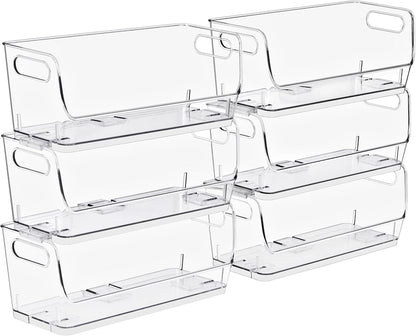 Sorbus Stackable Storage Bins Open Front - Clear Stackable Storage Bins - Pantry Bins for Storage and Organization - Acrylic Stackable Bins for Kitchen - Clear Pantry Organizer Bins (Medium 2 Pack)