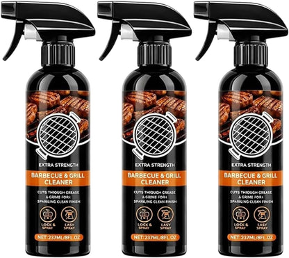 RAINPOT SAKER Grill Cleaner Spray for Outdoor BBQ 8 OZ- Heavy Duty Degreaser for Grates and Racks, Multi-Purpose Kitchen Grease Remover for Griddle, Oven & Stovetop (3pcs)