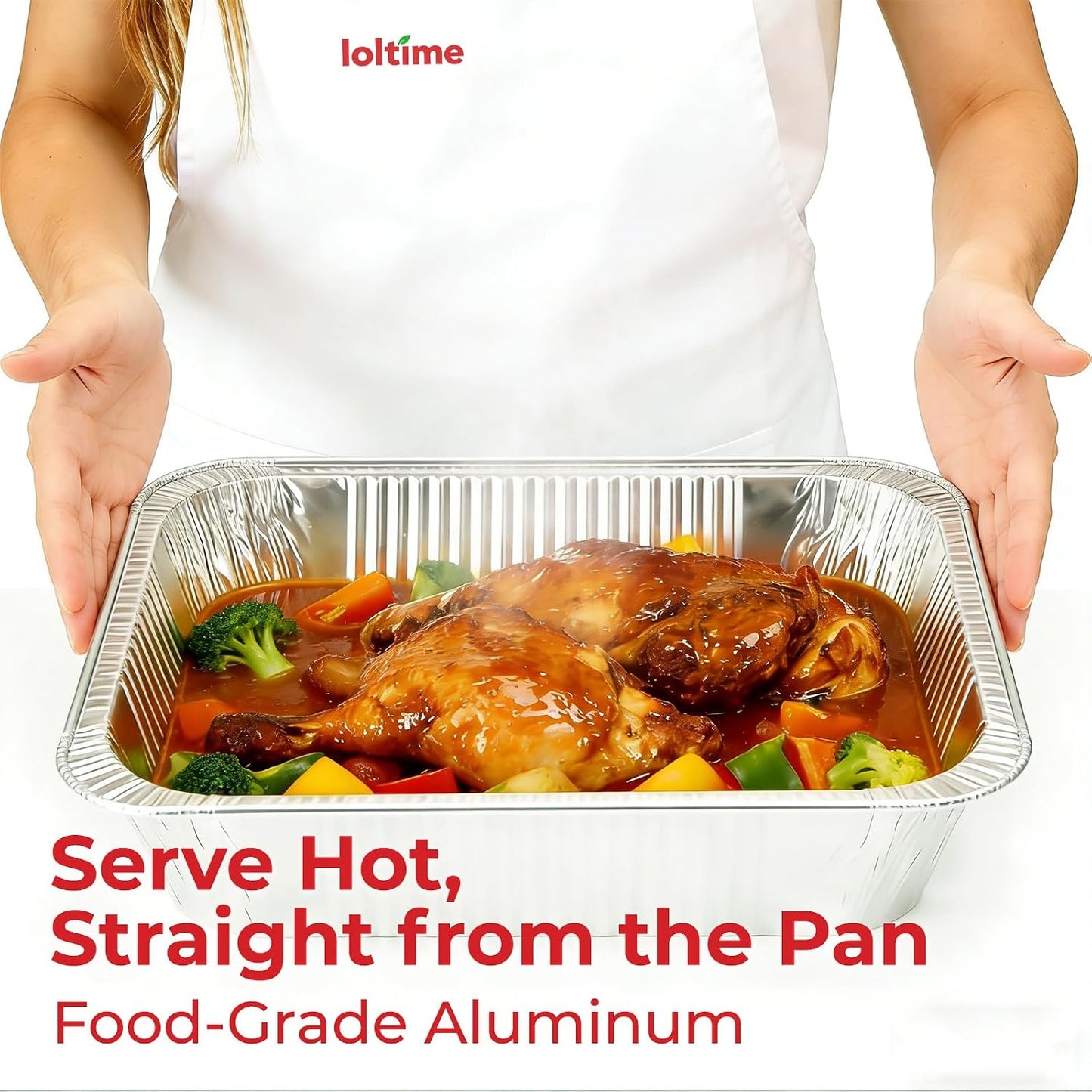 Aluminum Pans Disposable Half Size (25Pack with lids) – 9x13 Heavy Duty Foil Pans, Durable & Recyclable Baking Pans, Table Trays, Great for BBQ, PCooking, Roasting, Heating