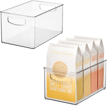 iDesign Stackable Clear Plastic Bin, 2-Pack | Kitchen Organizers and Storage, For Fridge and Pantry