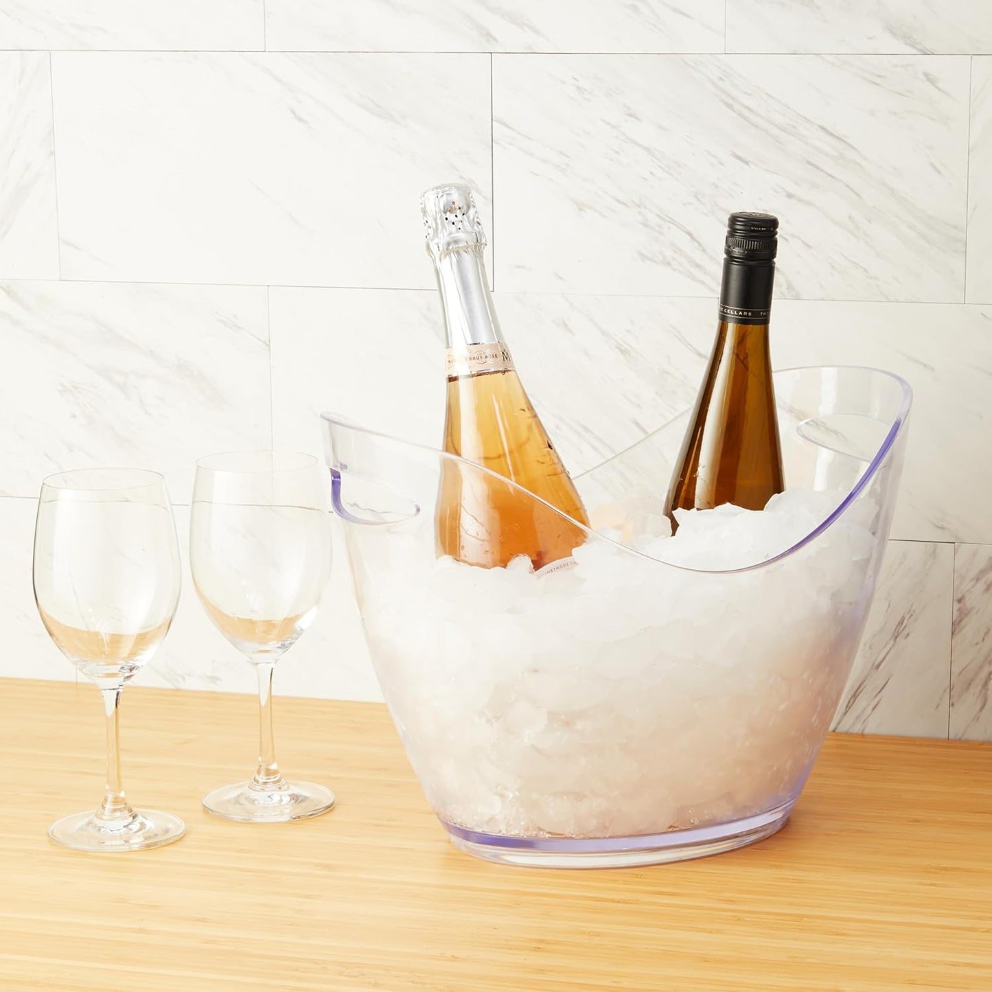 True Chill Acrylic Ice Buckets for Parties and Drinks, 2.11 Gallons (8 Liters) Wine Beer Champagne Bucket, Beverage Tubs Hosting Essentials, Ice Holder for Party, Bar Cart Accessories, Set of 1