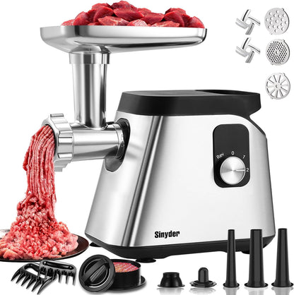 Electric Meat Grinder 2800 Max Meat Mincer With 2 Blades 3 Plates 3 Sausage Tube Food Pusher Meat Claw & Kubbe Kit for Home Use