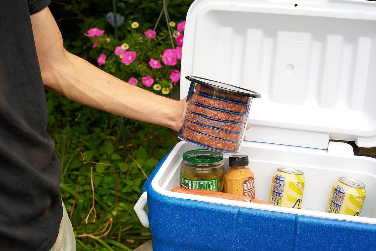 RAZOR Burger Press Caddy for Perfect Shaped Patties On The Go