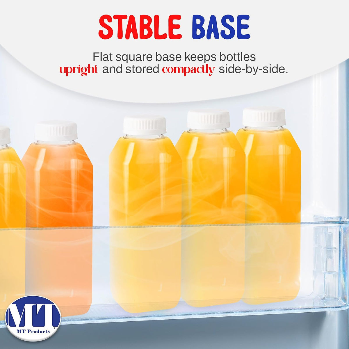 MT Products PET Plastic Juice Bottles 16 oz. - Clear Take-Out Containers (Pack of 12) - Made in USA
