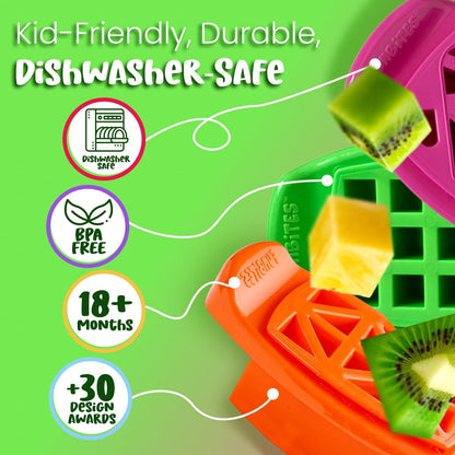 FUNBITES Crustless Sandwich Cutter for Kids Lunch, Uncrustable Sandwich Cutter (6-piece set), Bite-Size Food Cutter for Toddlers, Bento Box Accessories, Dishwasher Safe, Squares/Hearts/Triangles 3pk