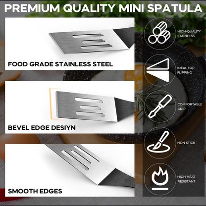Small Spatula, Mini Serving Metal Spatula for Serving and Turning