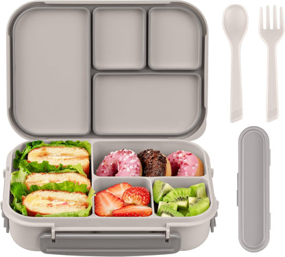 Amathley Lunch Box Kids,Bento Box Adult,Leakproof Lunch Containers for Adults/Kids/Toddler,1200ML-4 Compartments bento Lunch box with Utensil,Microwave & Dishwasher & Freezer Safe (Pink Berry)