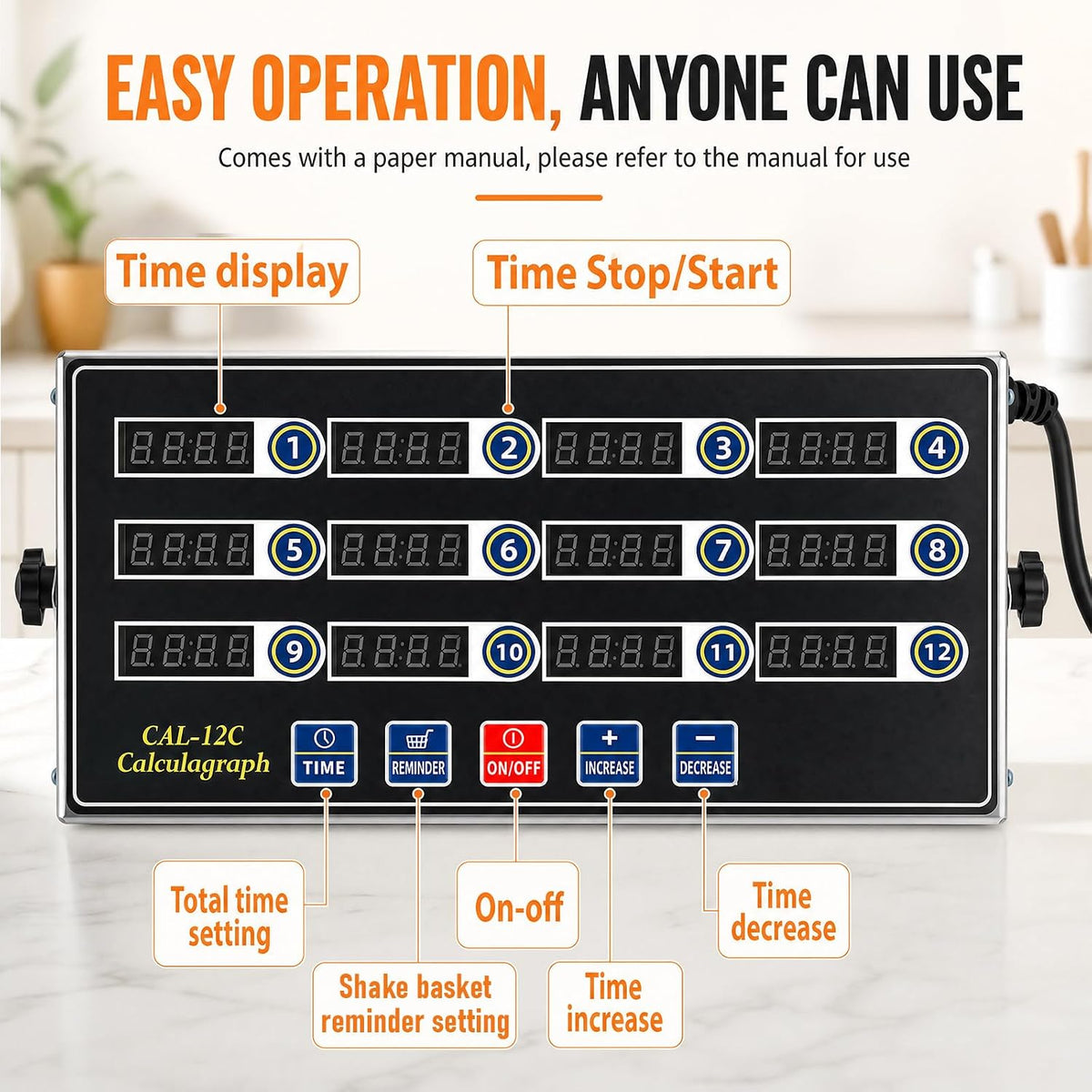 Relaxweex Commercial Digital Kitchen Timer for Cooking, 8 Channel