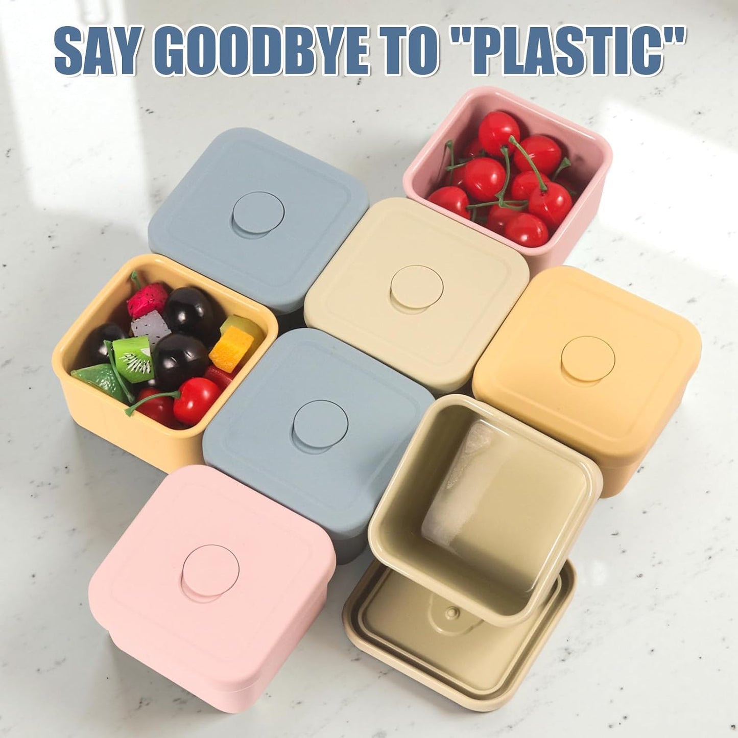 3 PCS Silicone Food Storage Containers with Lids，BPA Free Reusable Silicone Storage Containers for Food Freezer Containers Freezer Dishwasher Safe（24oz,10oz,4oz）